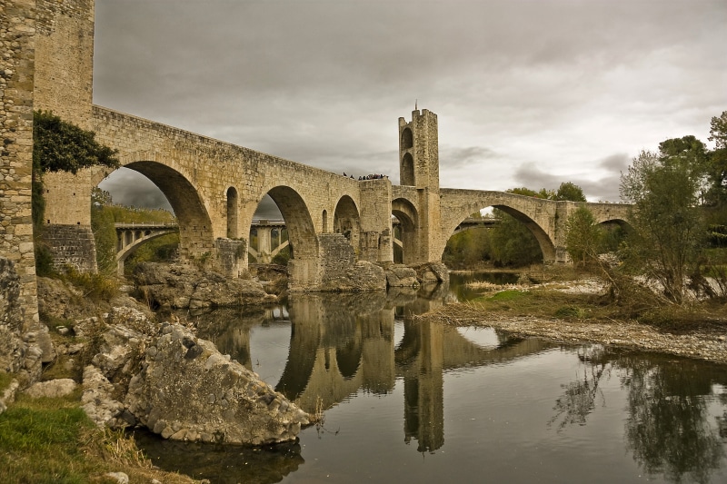 Middle Ages, architecture, Catalunya, old, ancient, Pont, La, day, Fluvià, de, Catalonia, vintage, reflex, Old bridge, river, bridge - Man Made Structure