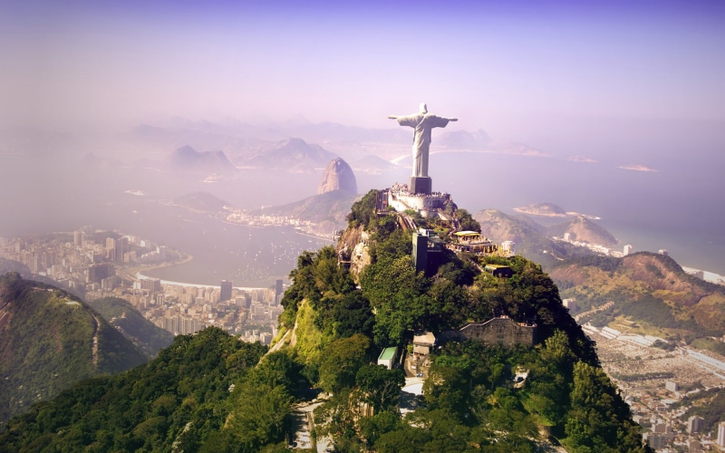 ocean, hills, redentor, redeemer, rio, sculpture, cities, brazil, christ, jesus, cristo, janeiro, 1080P