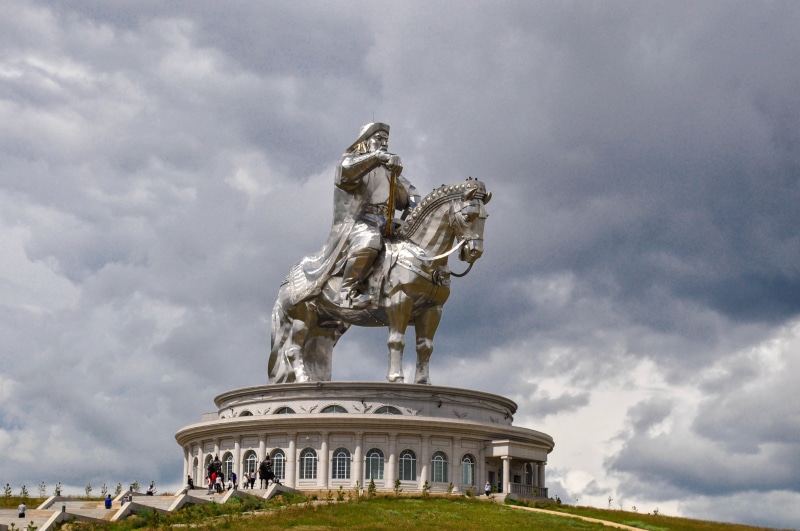 building, landmark, travel, built structure, creativity, Mongolia, art and craft, 4K, chinggis, monument, Tourism, History, low angle view, outdoors, government