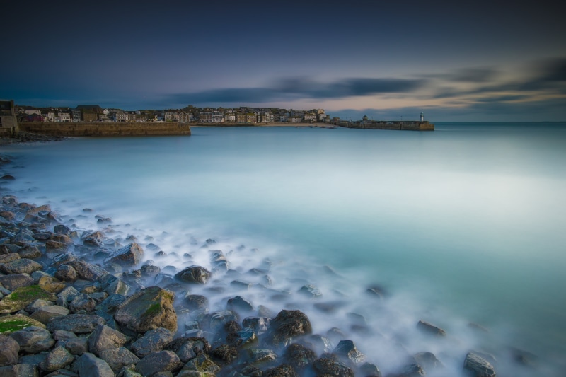campbell, photography, gray rocks, andi, gray, sea, st, famous Place, jones, coastline, atlantic, Harbour, night, uk, front, com, coast, ives, landscape