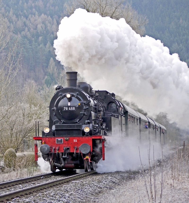 br 78468, cylinder steam, plan steam, frozen, eifel, early train, prussian, railroad track, t18, late frost, nature, steam locomotive, outdoors, day, cold