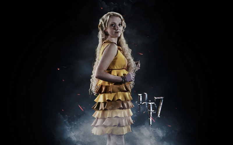 art and craft, one person, digital composite, curly hair, blonde, representation, Luna Lovegood, female likeness, women, Harry Potter, Harry Potter and the Deathly Hallows