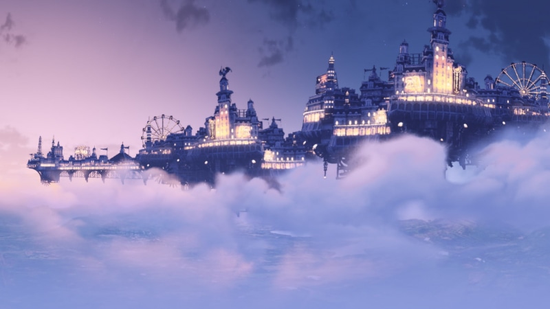 sky, BioShock, clouds, Columbia (Bioshock), cityscape, digital art, 1080P, BioShock Infinite, video games