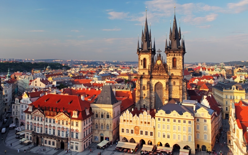 square, brown, buildings, Old Town Square, Prague, 2K, concrete, old, town, Czech Republic, city