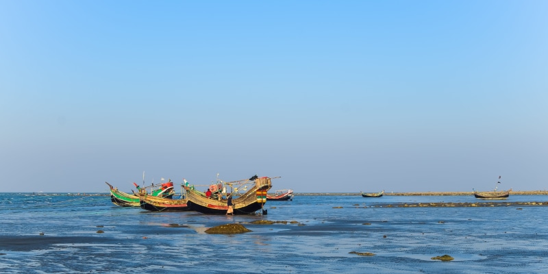 holiday, tranquility, sunset, landscape, people, travel, 5K, tourism, lake, beach, horizon over water, clear sky, nautical vessel, ocean, chittagong, outdoors