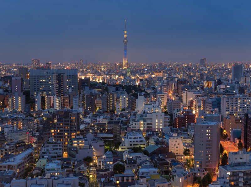 crowd, Tokyo, skyscraper, building, buildings, nature, City, tower, Cityscape, Observation, illuminated, Landscape, high, sunset, building exterior, bunkyo