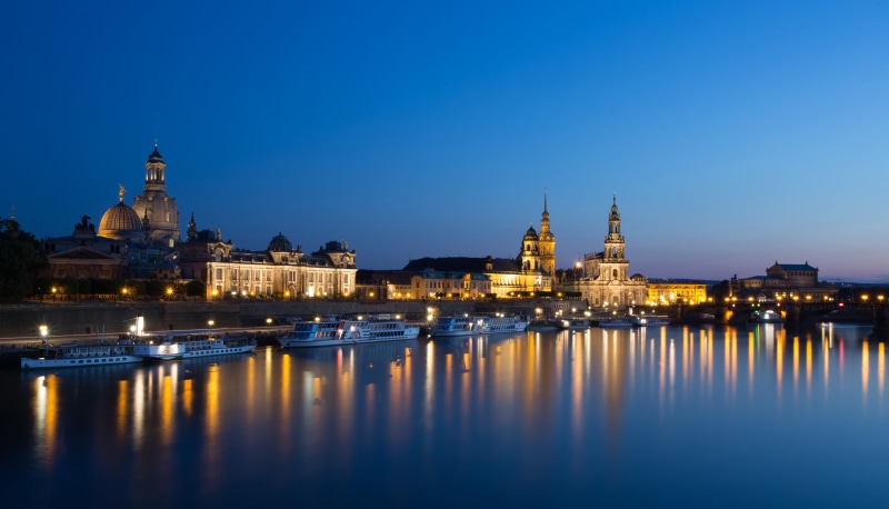 europe, urban Scene, Frauenkirche, Germany, Sachsen, Elbe, architecture, Deutschland, old town, body, building, Weiße  Flotte, bluehour, reflection, baroque