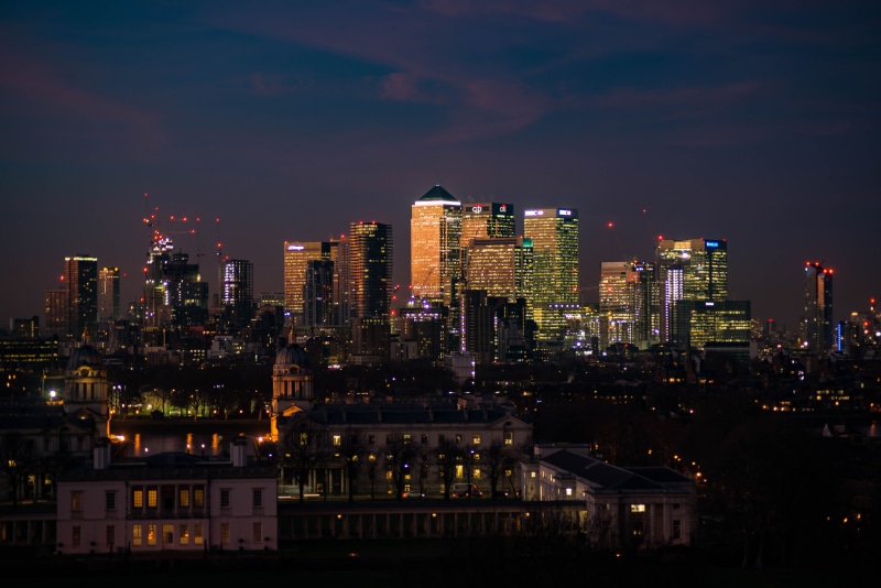 residential district, office building exterior, skyscraper, night, 5K, outdoors, illuminated, built structure, cityscape, city life, nightlife, urban skyline