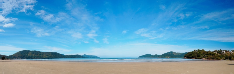 outdoors, panoramic, waves, land, brasil, blue, tranquil scene, hd, summer, cloud - sky, lagoon, tranquility, ubatuba, beach, nature, sand, no people