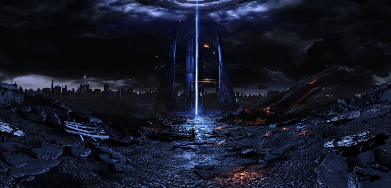 apocalyptic, reaper, art, mass, sci fi, pano, spaceship, harbinger, effect, 2K, fan
