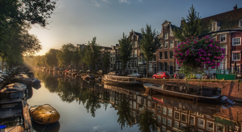 De Walletjes, 5K, channel, pano, ultra hd, boats, Amsterdam, Netherlands, hdr, street, multi monitors, Jordaan