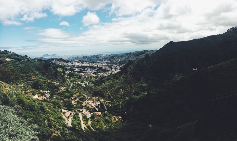 scenics - nature, sky, high angle view, gran canaria, tranquility, beauty in nature, canarias, mountain, environment, teror, nature, day, canaries, mountain range