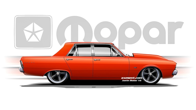 mode of transportation, muscle car, retro styled, car, land vehicle, transportation, communication, text, sign, road, Chrysler Valiant, white background