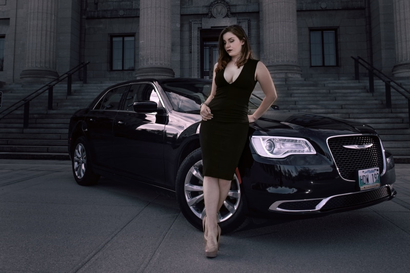 women with cars, transportation, luxury, women outdoors, heels, motor vehicle, architecture, clothing, young adult, land vehicle, 1080P, outdoors, car