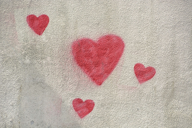 close-up, positive emotion, street art, red, valentines day - holiday, rouge, backgrounds, wall - building feature, heart shape, coeurs, urbain, peintures