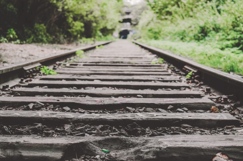 mode of transportation, abandoned, diminishing perspective, abandon, railway, chemin de fer, forest, long, travel, fer, urbaine, the way forward, plant
