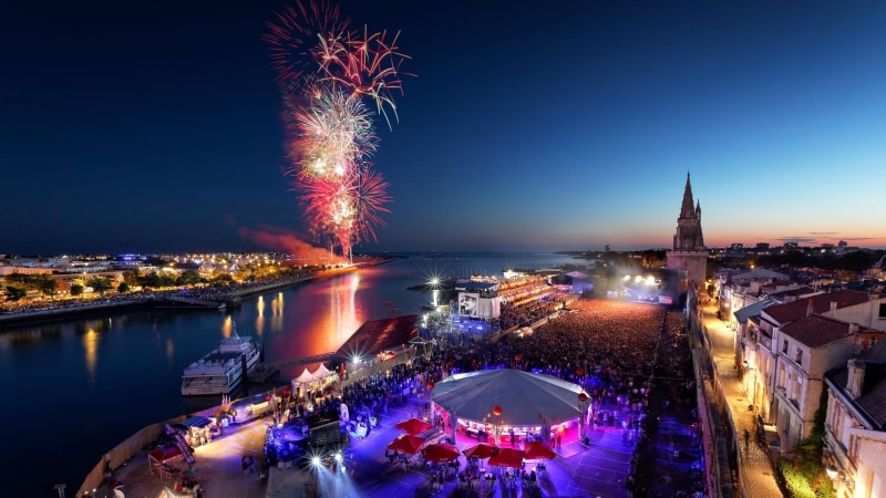 Fireworks, Day, France, La, Beautiful, Night, Independence, poitou, 1080P, charentes, Rochelle