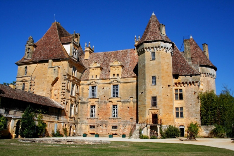 1080P, historic, dordogne, france, aquitaine, classic, beauty, castle, chateau, beautiful, scarred, lanquais