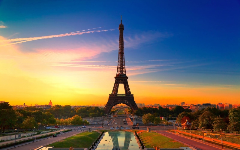 sunset, tower, france, 2K, paris, world, eiffel