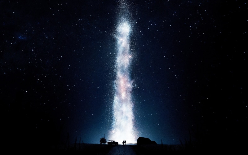 low angle view, Silhouette, illuminated, space, galaxy, stars, motion, tranquil scene, sky, scenics - nature, environment, Christopher Nolan, beauty in nature