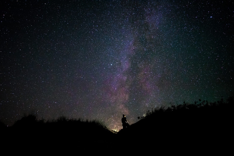 adventure, outdoors, dark, astronomy, science, ponder, black Color, man, wonder, cielo, glow, silhouette, milky Way, infinity, tree, scenics, space, light
