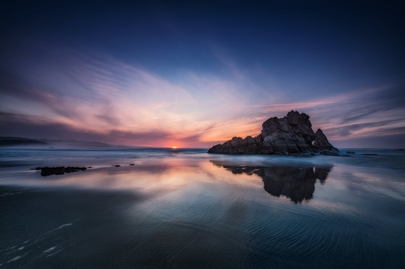 outdoors, seascape, rock - Object, sunset, beach, sunrise  coast, nature, formation, sunrise - Dawn, dusk, rock formation, colors, larga, water, body of water