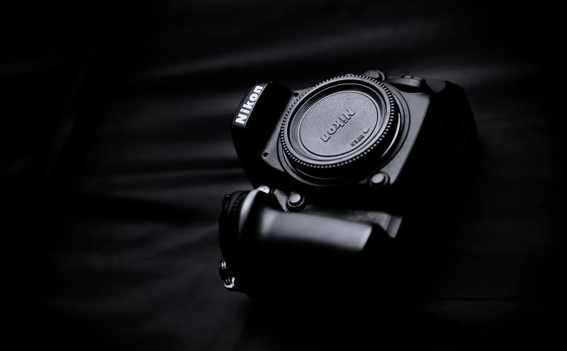 still life, camera, dslr, photographic equipment, lens - optical instrument, close-up, indoors, camera - photographic equipment, selective focus, d, Black and White