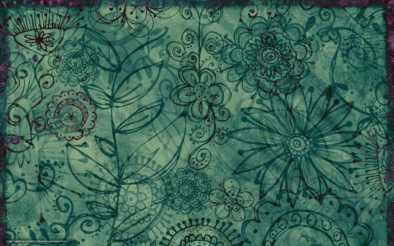 720P, flores, textura, abstracto, azul, fondo