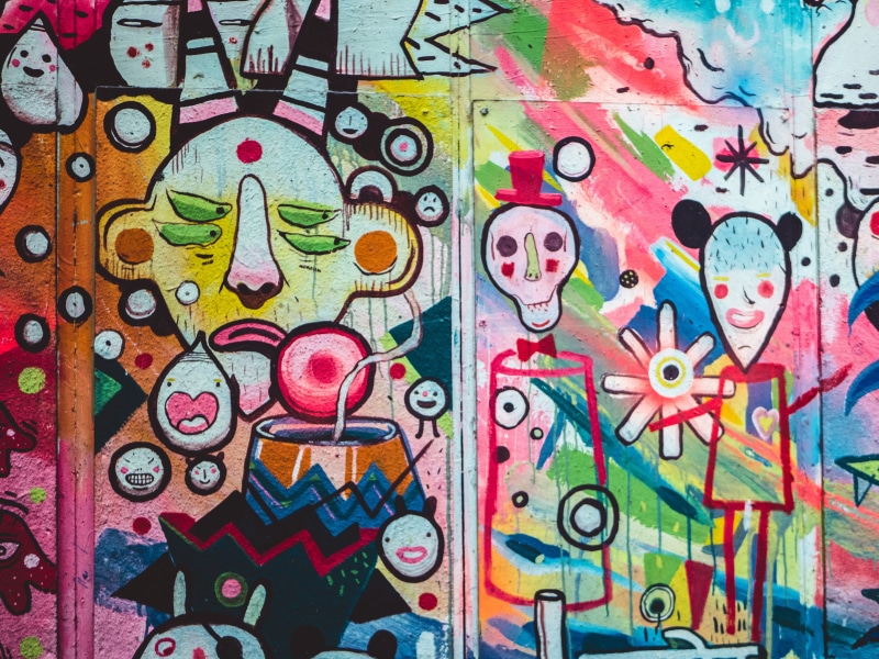 shape, street art, skull, no people, 4K, multicolored, abstract, craft, art and craft, full hd, color, mural, urban, variation, paint, indoors, close-up