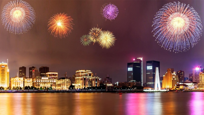 china, the bund, built structure, new year, no people, chinese new year, firework - man made object, illuminated, sky, cityscape, urban skyline, building