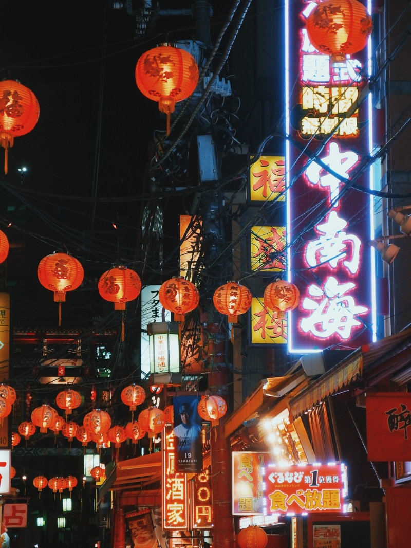 hong kong, lighting equipment, neon, asia, light, electricity, chinese lantern, city, illuminated, glowing, lanterns, architecture, text, 4K, street, china