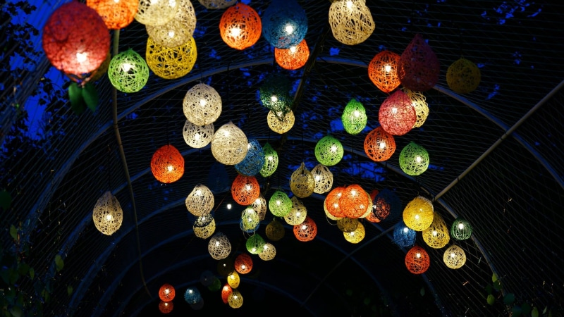 lighting equipment, festival, in the evening light, hanging, congratulations, nami, christmas decoration, cultures, night, large group of objects, event