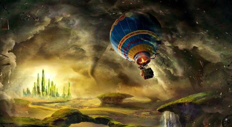2013, oz, march, Adventure, Oz the Great and Powerful, Fantasy, 1080P, Movies, poster, Movie, hot air balloon, emerald city