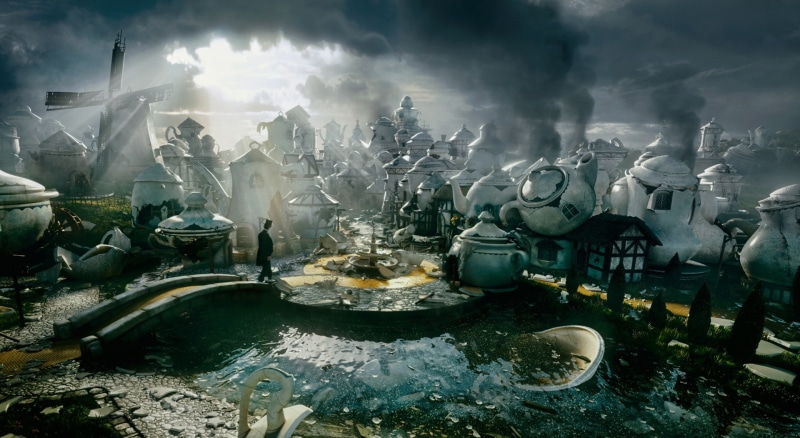 Movies, nature, Oz the Great and Powerful, fear, digital composite, city, water, building exterior, 1080P, outdoors, gray, great, no people, 2013, day