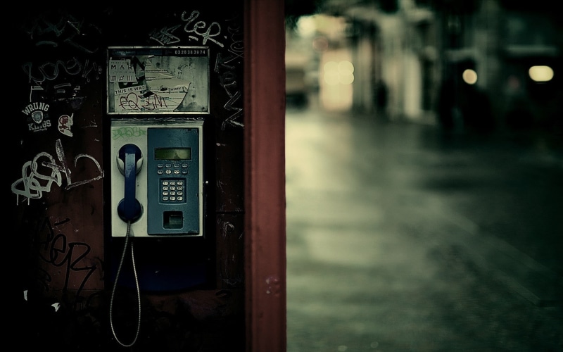 technology, 1080P, street, telephone, retro styled, telephone booth, pay phone, no people, city, night, telecommunications equipment, telephone receiver