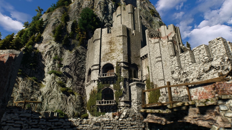 ancient civilization, building, history, ancient, place of worship, cloud - sky, building exterior, the witcher 3 wild hunt geralt of rivia kaer morhen the witcher video games cg render