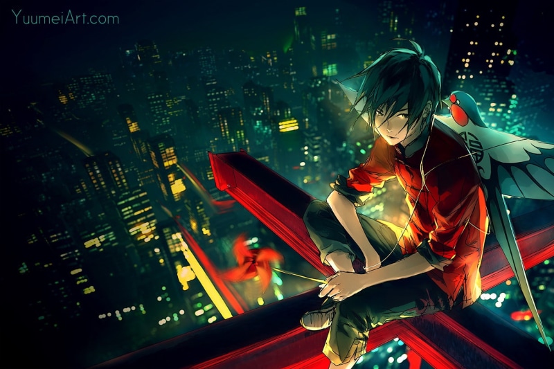 artwork, anime boys, fantasy art, 720P, landscape, city, anime, sky, alone