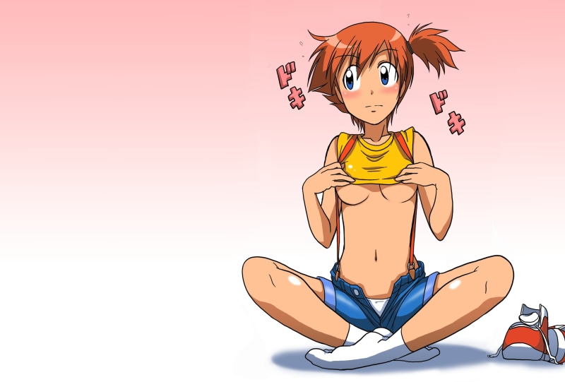 Underboob, 2K, socks, Anime Girls, anime, Misty, pokemon