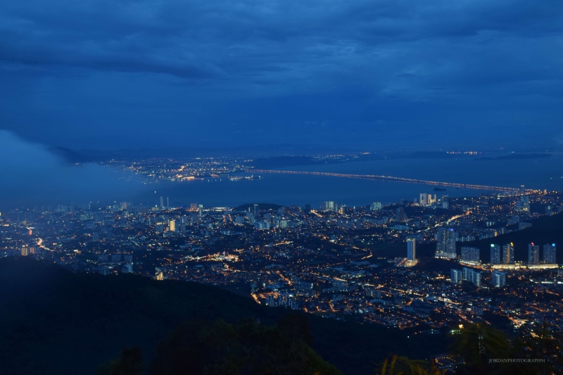 skyscraper, georgetown, asia, outdoors, nightlife, penang, malaysia, cityscape, cloud - sky, architecture, sea, photography, city life, 4K, penanghill