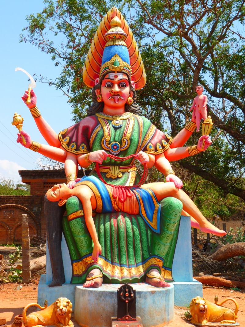 temple, day, temple - Building, india, asia, outdoors, male likeness, place of worship, sculpture, deity, human representation, statue, cultures, plant