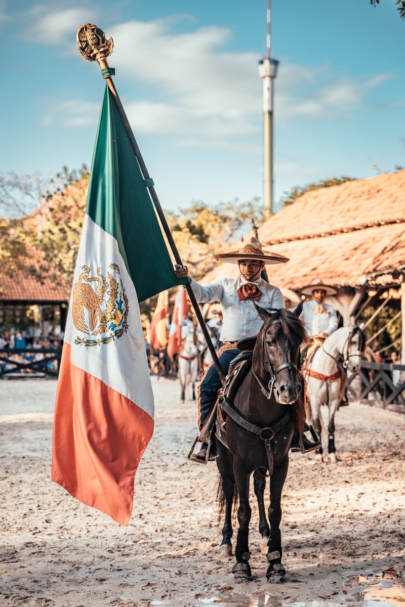 traditional clothing, charro, architecture, apparel, tradition, day, horse, flag, patriot, men, 5K, vertebrate, incidental people, full length, outdoors