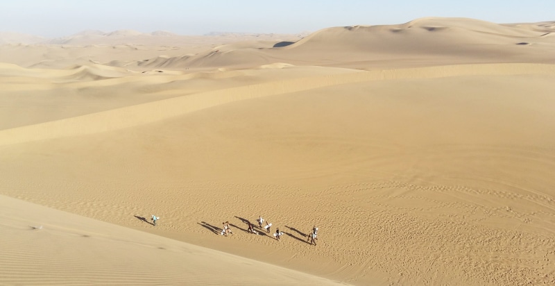 desert, walking, pattern, 4K, sky, tranquility, no people, people, sand, beauty in nature, land, day, landscape, dune, aerial, non-urban scene, environment