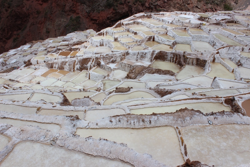 day, high angle view, 5K, built structure, salinas maras, wall, Maras, history, solid, salt - mineral, rock - object, rock, no people, Peru, the past
