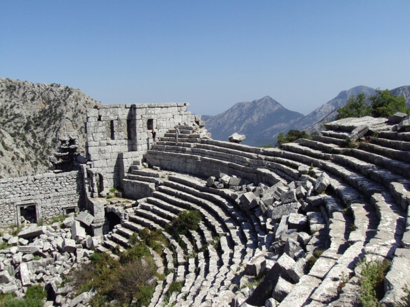 amphitheater, copy space, built structure, ancient, travel, outdoors, ancient Civilization, day, history, famous Place, cusco City, stone Material, antalya