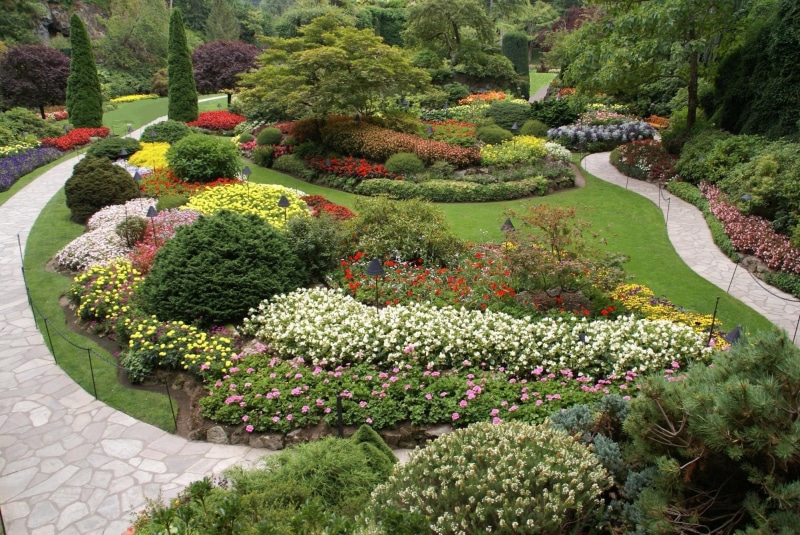 gardens, view, british columbia, nature, canada, historic, butchart gardens, tours, wow, hedge, plants, vancouver island, daytime, freshness, flowering plant