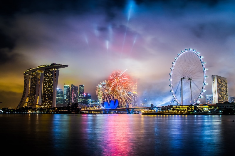 east, arts culture and entertainment, bay, twilight, city Life, financial District, fireworks, reflection, travel Destinations, finance, the hotel, tourism