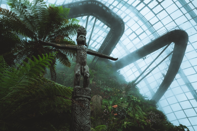 5K, lush, singapore, greenhouse, beauty in nature, plants, nature, metal, travel destinations, architecture, sky, outdoors, day, no people, flowers, garden