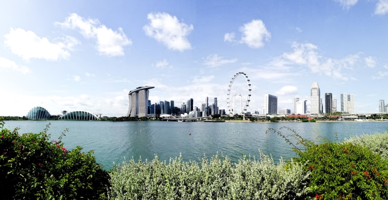 travel destinations, town, high rise, 5K, panorama, amusement park, no people, plant, modern, urban skyline, built structure, metropolis, water, financial district
