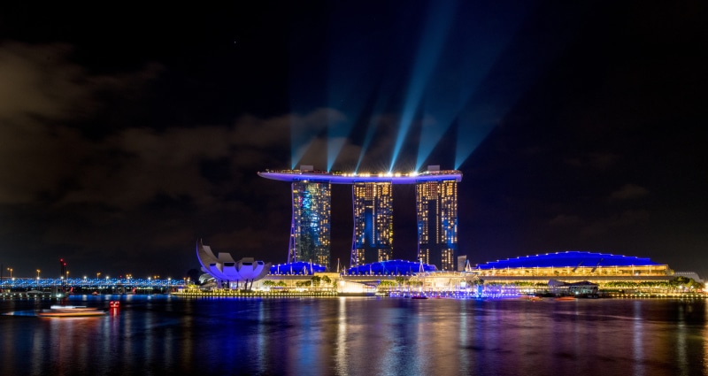 luxury, cityscape, singapore, skyscraper, architecture, new years eve, hotel, bay, illuminated, urban, waterfront, nature, long exposure, travel destinations