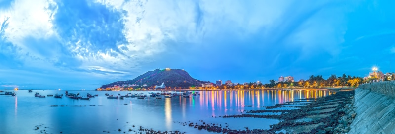 the sea, blue, mountain, 5K, beauty in nature, outdoors, trịnh patience, scenics - nature, vung tau, sky, cloud - sky, volcano, landscape, tourism, hdr